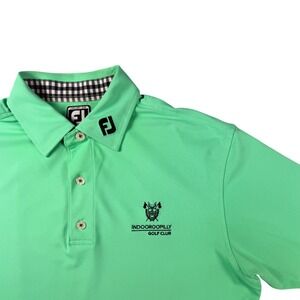 FootJoy Golf Polo Shirt Mens L Mint Green Indooroopilly Golf Club Athletic Fit